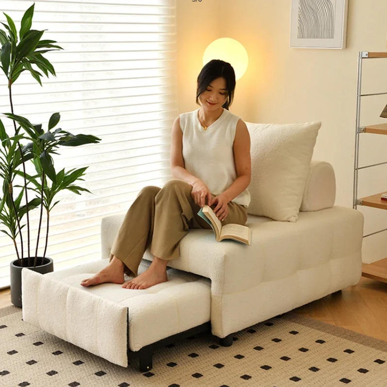 Nordic Elegance Space-Saving Reclining Sofa Bed