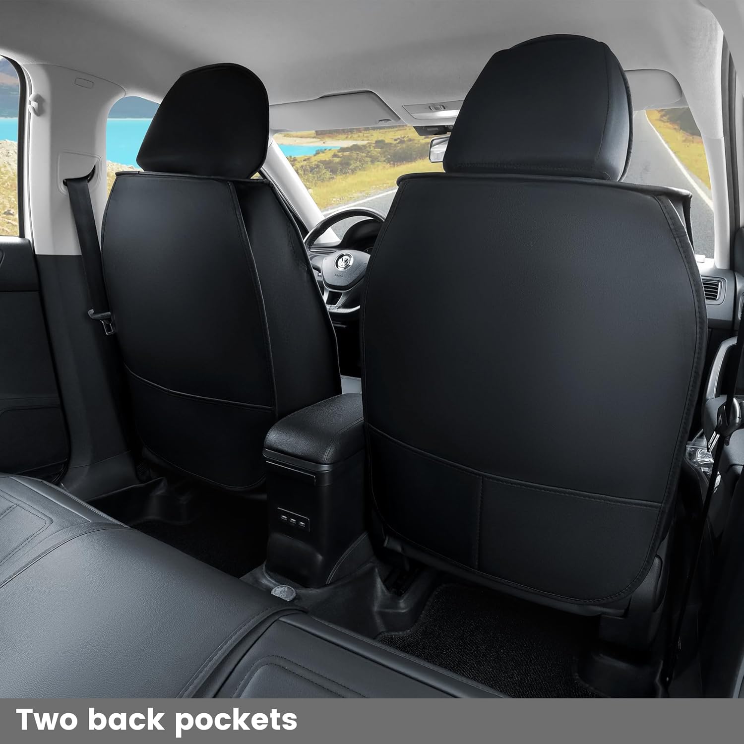 🔥【The last 32 sets】ATPVIMNA Full Package Nappa Leather Car Seat Covers, All Season Microfiber Skin Surface, Synthetic Fiber Fill🎉🎉🎉