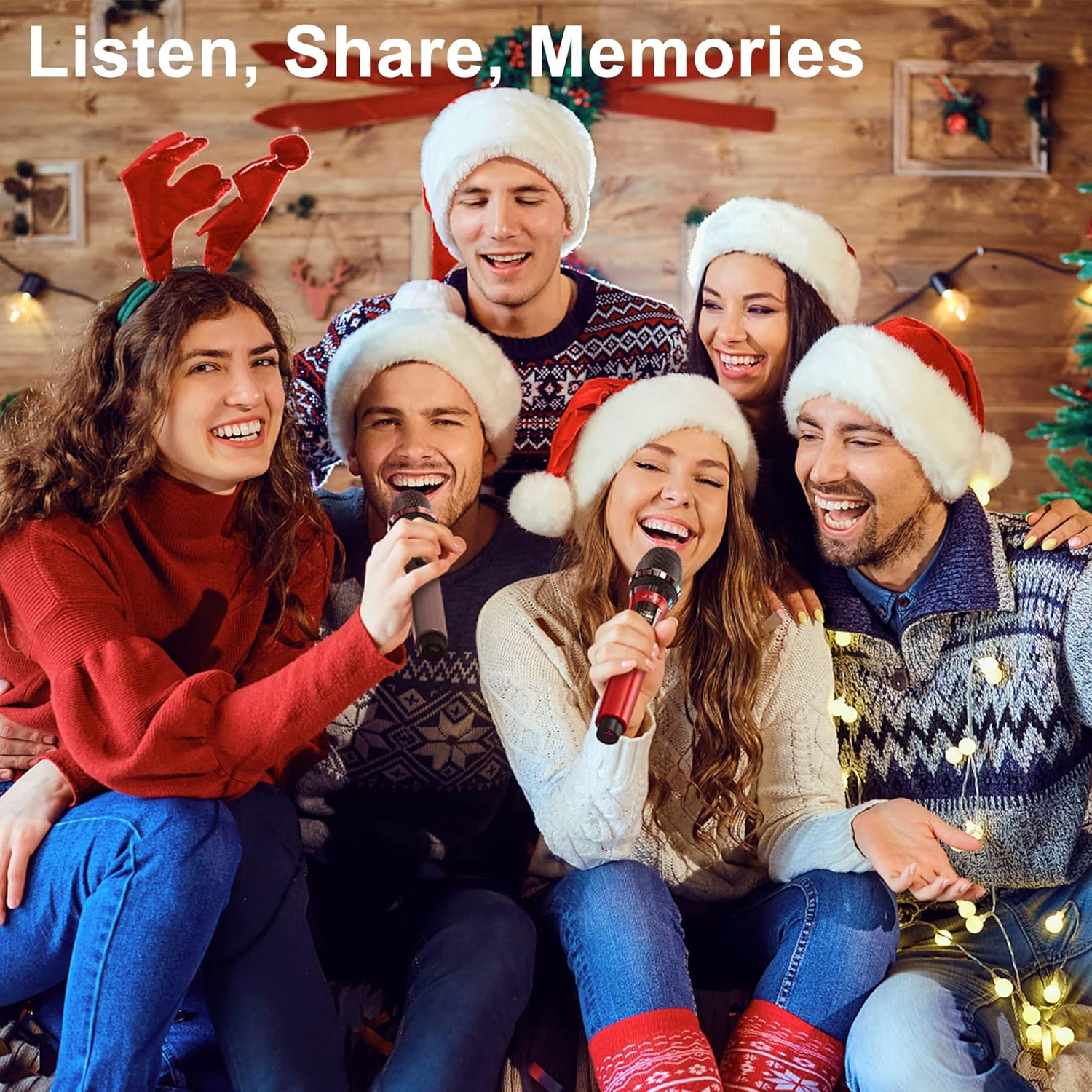 JYX Wireless Microphones, Dual UHF Handheld Dynamic Mic with Receiver, 6.35mm(1/4) Output,3.5mm (1/8) Adapter,160ft Range, Metal Rechargeable Karaoke Microphones for Party, Wedding, Class, Speech