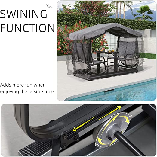 Outdoor Glider Benches for Outside Porch Patio Yard Retro Metal Glider Chair Outdoor