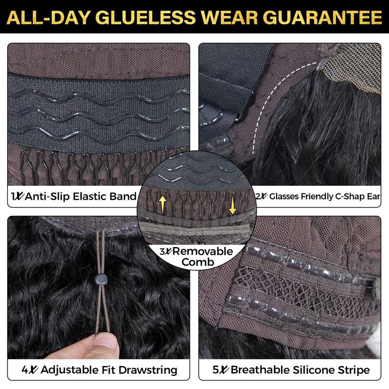 Sale Happening Now:70% off Burmese Curly Glueless Wig Bleached Knots 13x6 HD Lace Front Wear Go Wig With Flexible Fit Drawstring