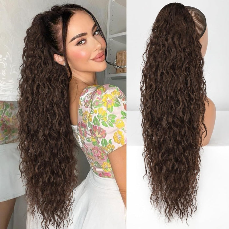 💜 LAST DAY PROMOTION - 70%OFF💜Curly Wavy Frizzy Hair Extension with Ponytail