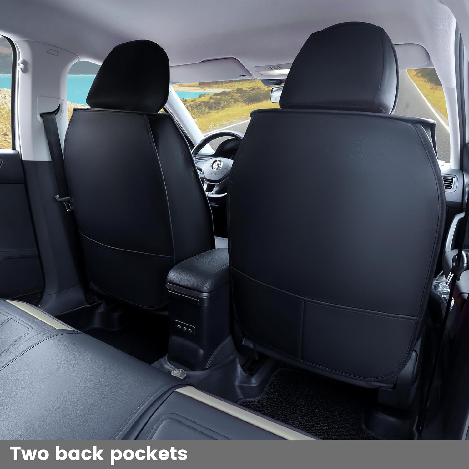 🔥【The last 32 sets】ATPVIMNA Full Package Nappa Leather Car Seat Covers, All Season Microfiber Skin Surface, Synthetic Fiber Fill🎉🎉🎉