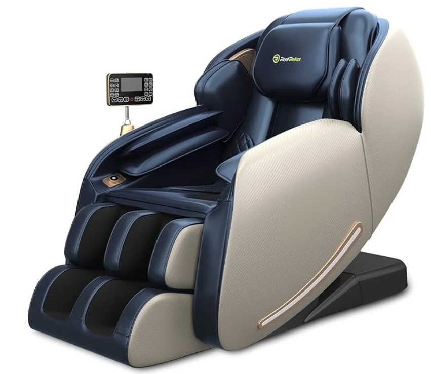 🌹【Price reduction today only】Real Relax 2025 Massage Chair Full Body, Zero Gravity SL-Track Shiatsu Massage Recliner with Heat, APP Control, Child Lock, Body Scan Bluetooth Foot Roller, Favor 06, All Black