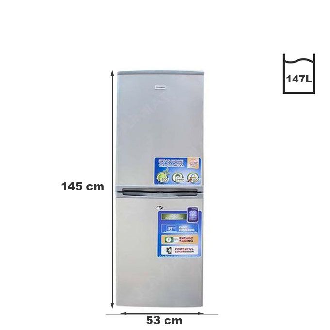 Nasco Réfrigérateur Combiné - 147 Litres - NASD2-20/ HNASD2-20 - A+ - Gris / Blanc - Garantie 12