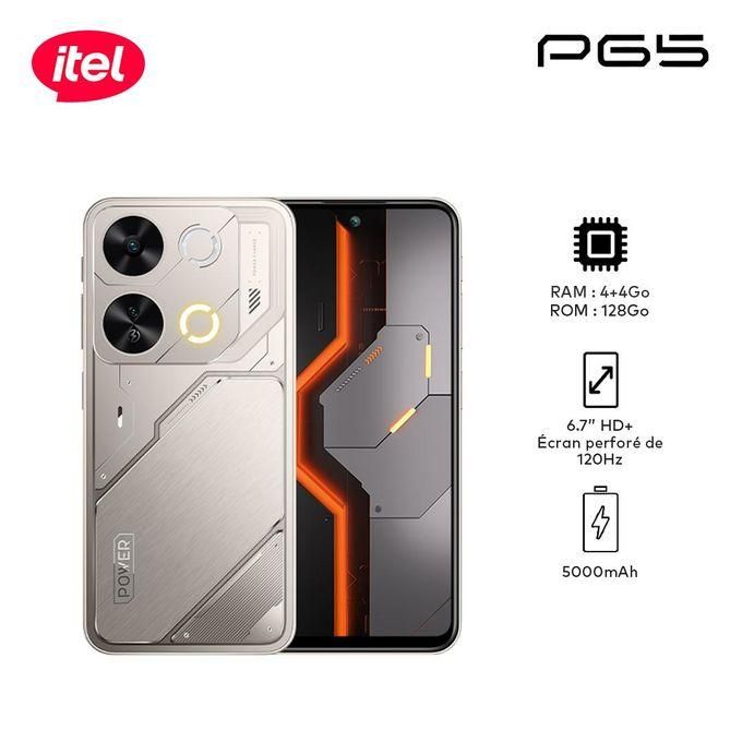 60% de réduction 🔥 Aujourd'hui seulement 🎉 Itel P65 - 6,7" HD- 128+ 4Go- 50MP- 4G+ Argent