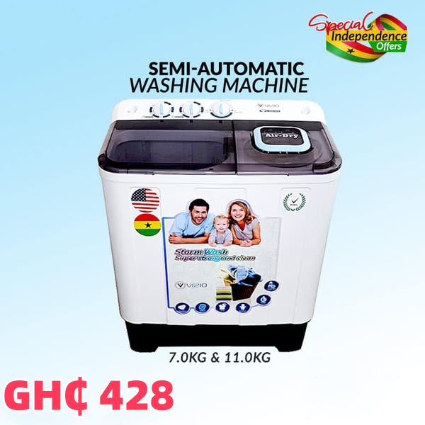 Delron DWM-008VP Twin Tub Washing Machine - 7kg - White