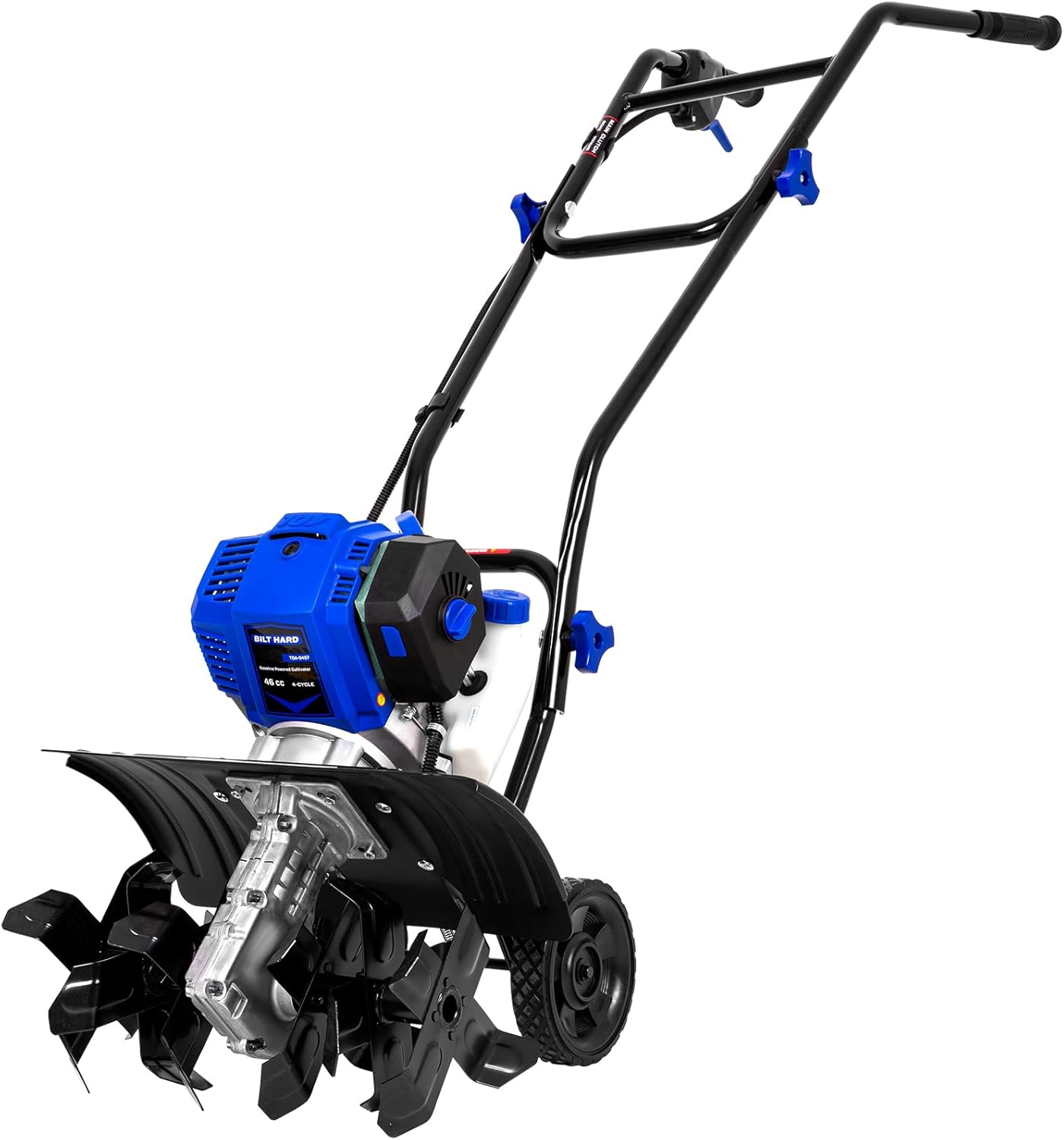 BILT HARD 46cc 4-Stroke Petrol Tiller Cultivator – 40cm Working Width, 20cm Depth, 1.9HP Heavy-Duty Steel Blades, Adjustable Wheels for Farm & Garden Use in Ghana