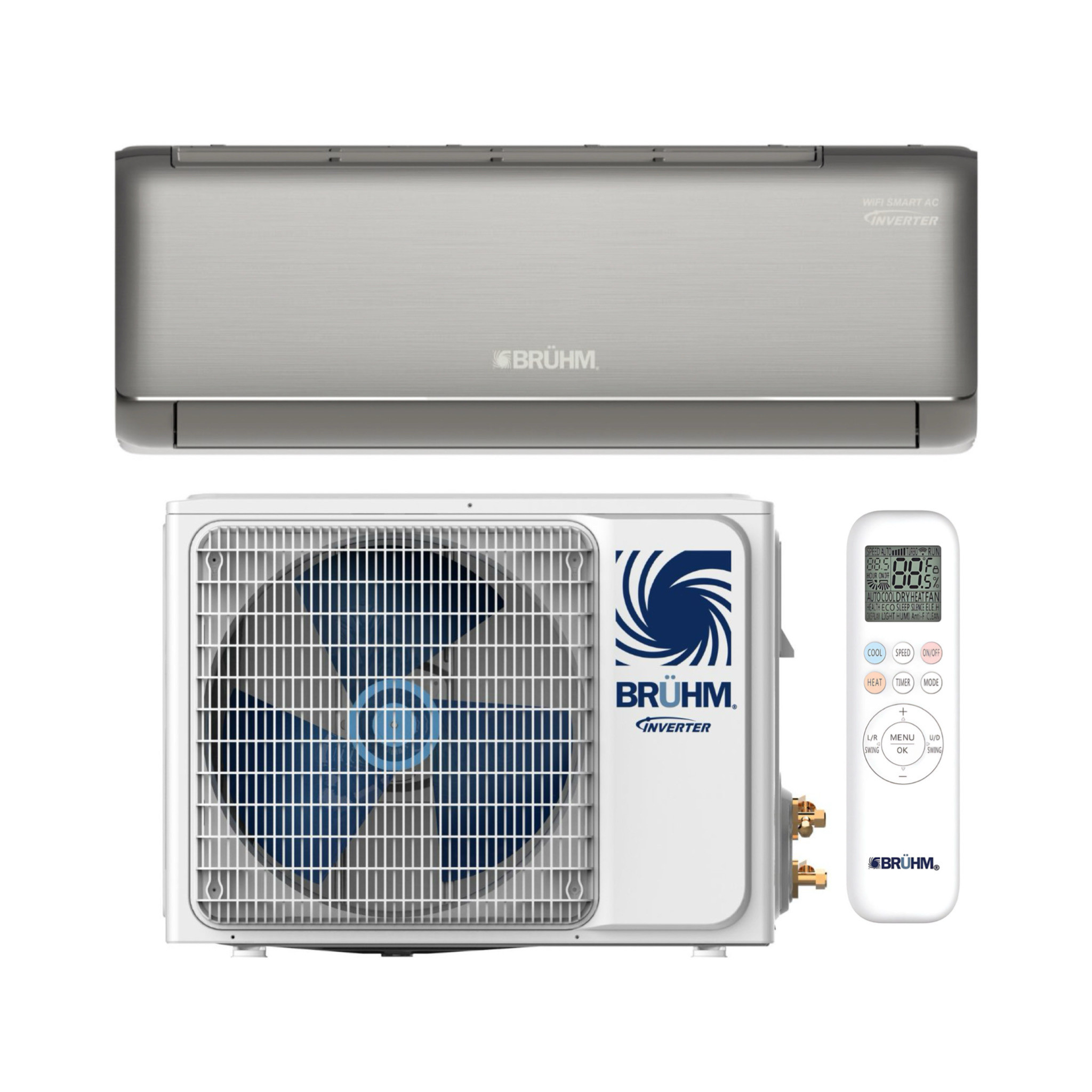 🔥80% off, today only!🔥BRUHM Black Series Inverter Smart WiFi Air Conditioner + 12 Months Warranty