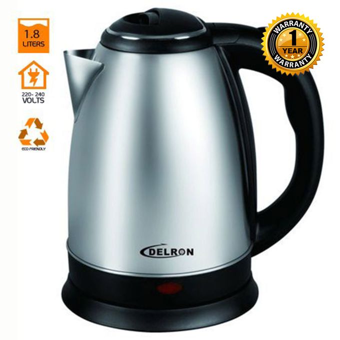 Delron 1.8L - DK-001 Electric Kettle - Black/Silver