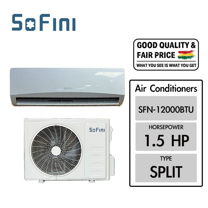 80%off 🔥SoFini 1.5HP - Split Air Conditioner - R410A Gas - White