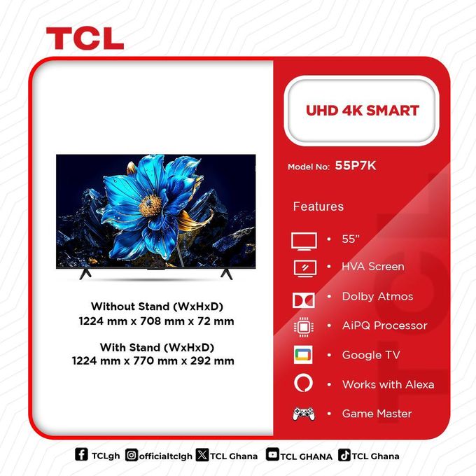 TCL 55P7K-QLED-PRO-4K - Smart - AndriodTV - 55inches - Black