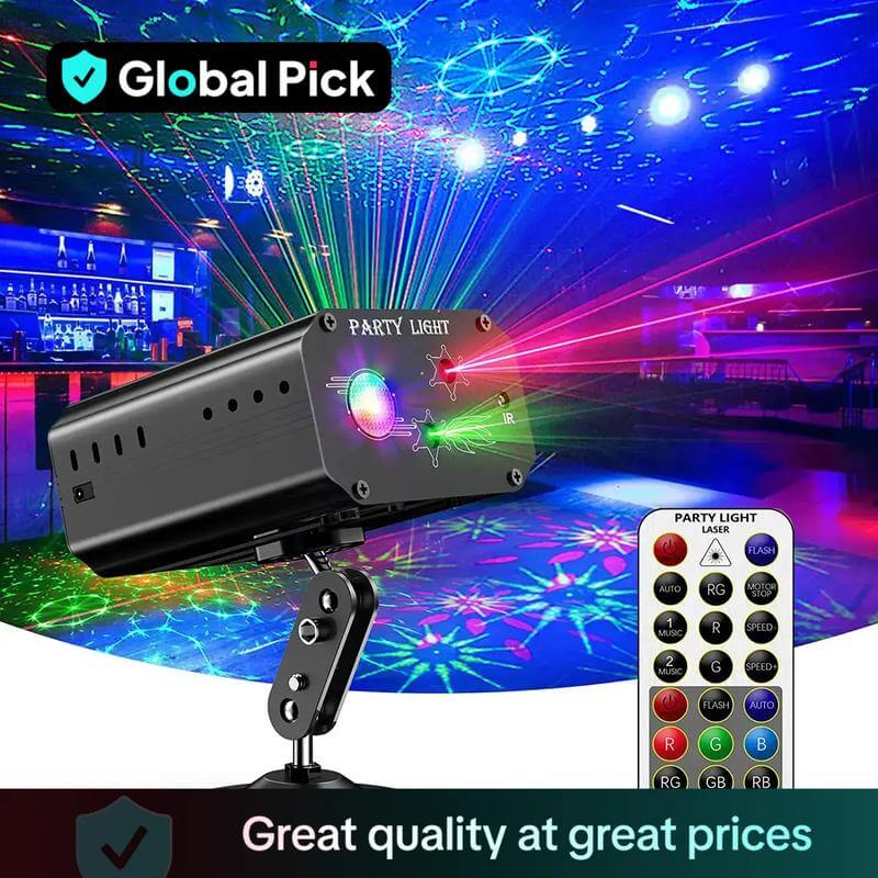 💥4-piece pack🎉✨ All-Aluminum One-Body Party Disco Light 🎶💡 With Remote Control & USB Power 🔌 Perfect for Party, Birthday, Wedding, Holiday, Christmas & Halloween 🎊🕺 Light Up Every Celebration! 🌈💥
