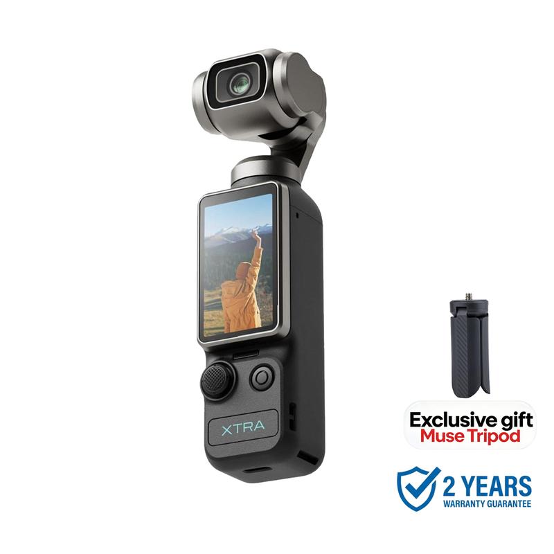 Xtra Muse Vlogging Camera with 1'' CMOS 4K/120fps Videos 3-Axis Gimbal Stabilizer Fast Focusing Face/Object Tracking Portable Handycam Camcorder