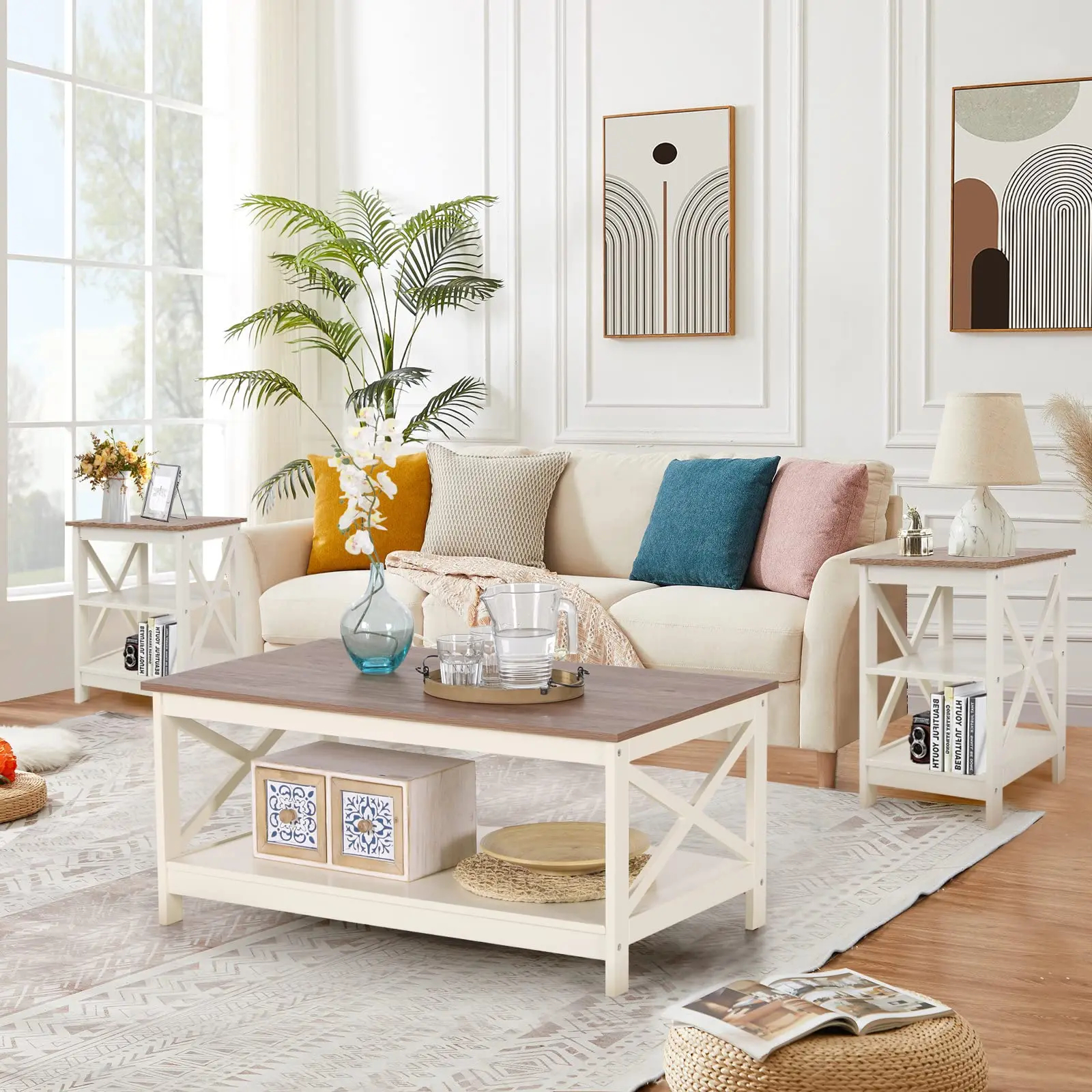 🔥 Luxury 3-in-1 Coffee Table Set –Elegant Home Furniture Set – Strong, Stylish & Space-Saving
