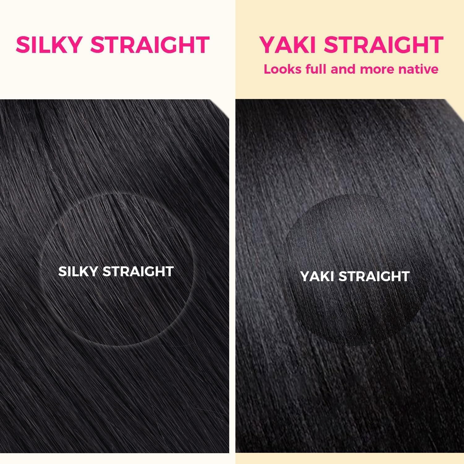 Lashey Yaki Straight Clip Ins 14 Inch 110g 7Pcs Seamless Hair Extensions Real Human hair, Natural Black Clip in Hair Extension for Women Real hair