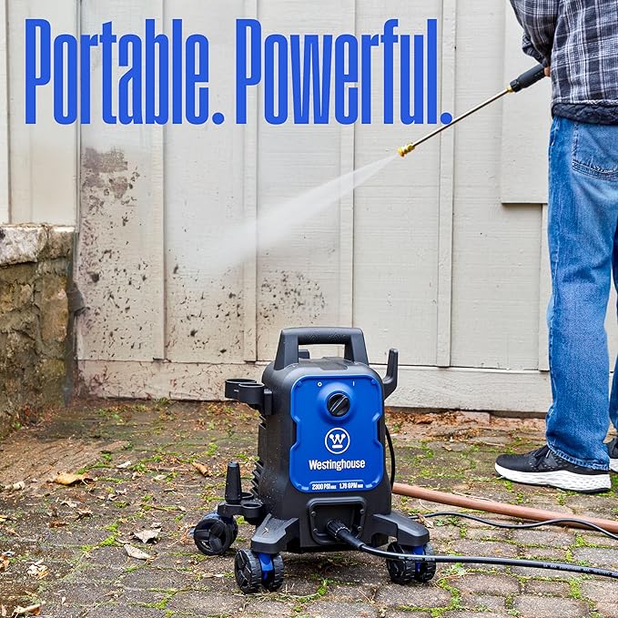 🔥Hot Sell🔥Electric Pressure Washer For Muilt-scene Use Or Washing Business. Anti-Tipping Technology, Onboard Soap Tank, Pro-Style Steel Wand, 5-Nozzle Set