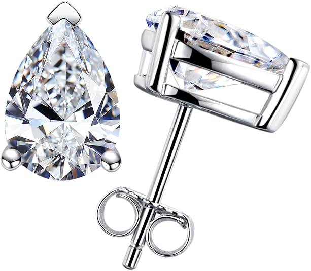 💎Best For Her💎Toi et Moi - 1cttw-6cttw Moissanite Stud Earrings D Color VVS1 926 Sterling Silver Timeless Sparkle Studs Daily Elegance Earrings for Women Wife Her with Certificate