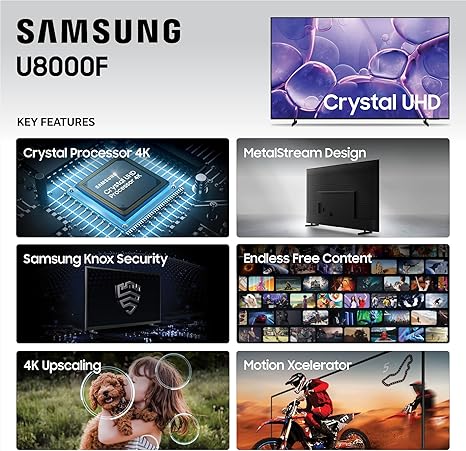 ⌚limited time offer⌚ Only Today!!Samsung 43-Inch Class Crystal UHD U8000F 4K Smart TV