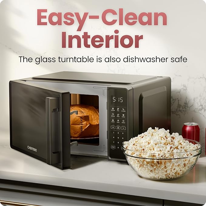 🛒Essentials For Family🛒Microwave Oven 0.7 Cu. Ft., 700 Watts with 10 Power Levels, 6 Cooking Presets with One-Touch Express Cook - Eco Mode, Child Safety Lock, & Mute Button - Black