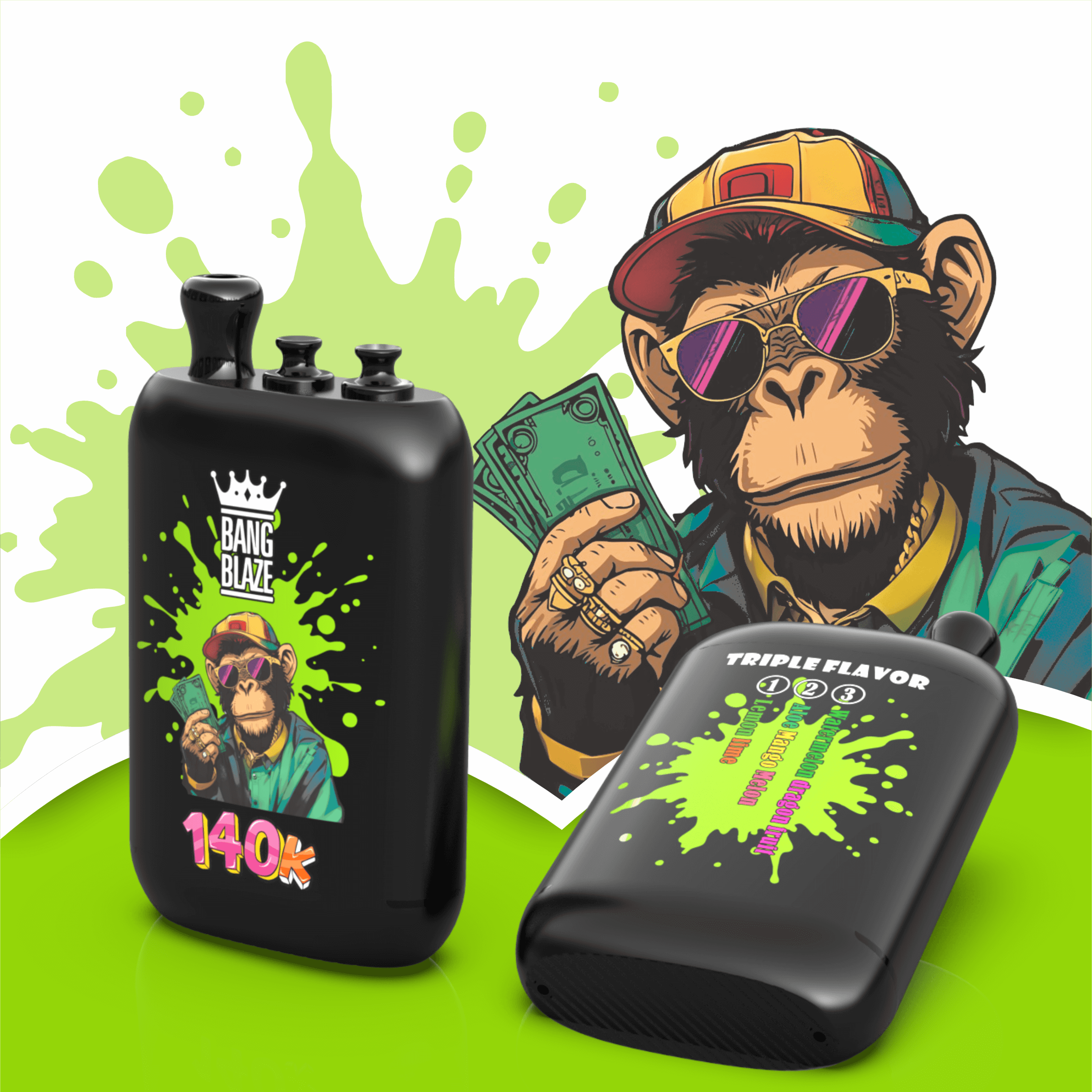 Bang Blaze 140000 140K Puffs 3 in 1 Flavors Original Rechargeable Disposable Vape