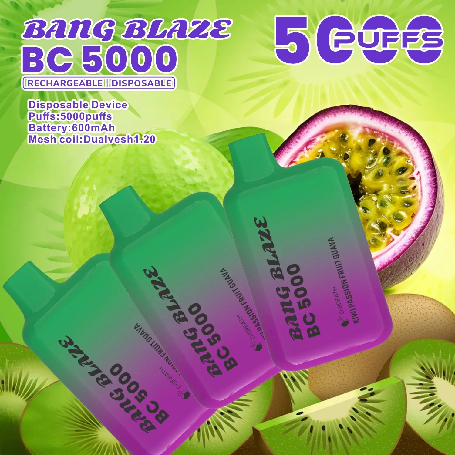 Bang Blaze BC5000 5K Puffs 2% 3% 5% Disposable Vape