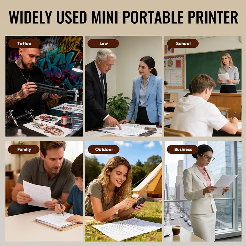 2026 New 2-In-1 Tattoo Stencil And Document Printer, Wireless Wireless Thermal Printer - HD Fast Transfer, Portable Easy-To-Use for Tattoo Artists/Shops, Travel, Home, Office