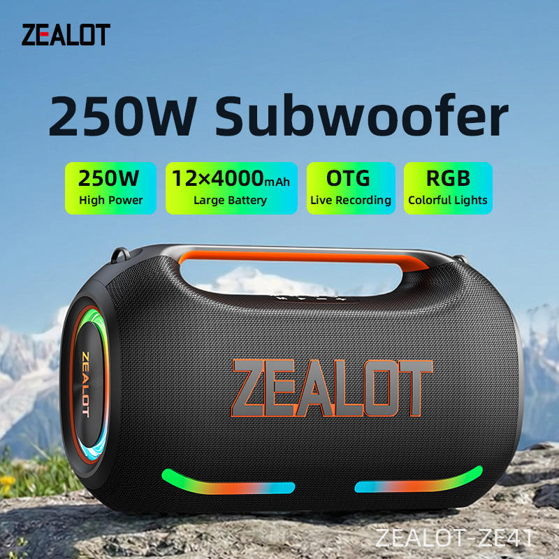 【🎁Clearance price🎁】Latest Original Zealot ZE41 250W Portable Outdoor Party Speaker Wireless Speaker 48000mAh Battery APP Control RGB LED BT Speaker