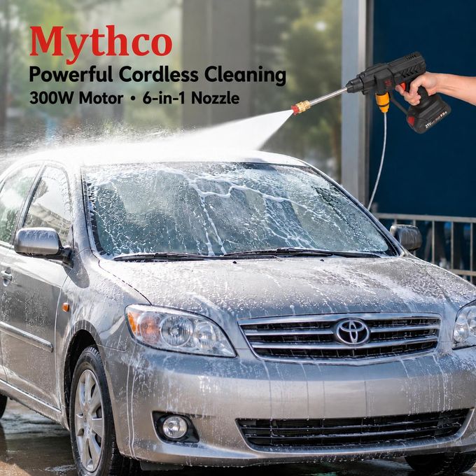 Mythco Cordless Portable 300W Pressure Washer, 6 In 1 Nozzle