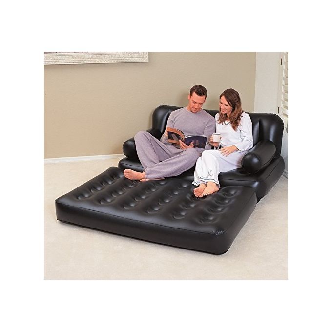 Bestway 5-In-1 Multifunctional Couch With Sidewinder+ free Electric Air Pump, Black