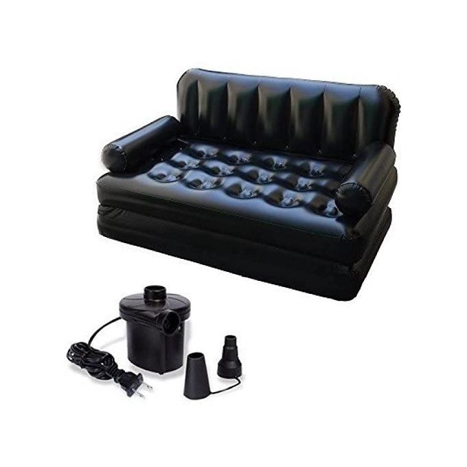 Bestway 5-In-1 Multifunctional Couch With Sidewinder+ free Electric Air Pump, Black