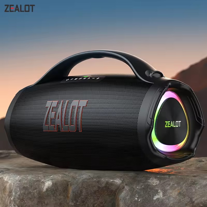 【⭐ Recommended】Hycells 2025 Zealot S98 Wireless Speaker Black Orange Color Cordless Loudspeaker for Outdoor Party Soundbox