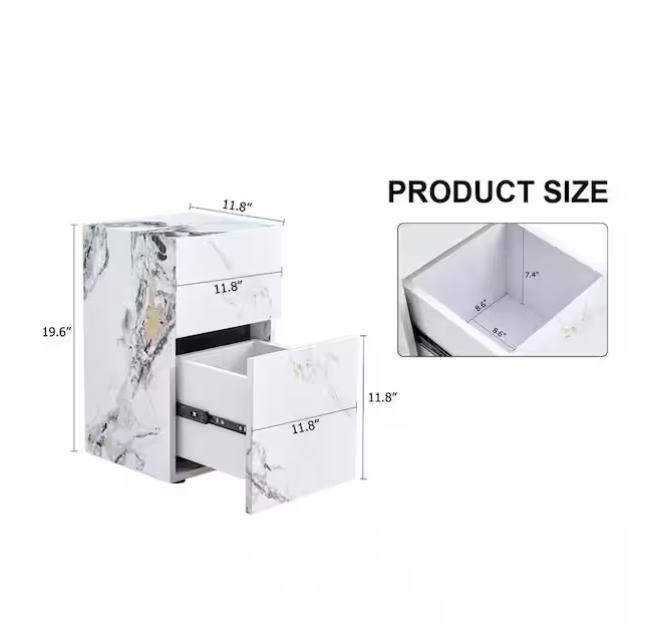 Side Table 11 in. White Cube MDF Wood End Table Modern Beside Sofa Couch Coffee Table for Small Spaces, Bedroom.