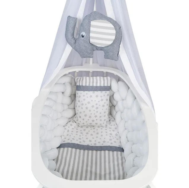 💖【Factory direct sales, only GH₵ 385】Bebbe Modena Lux Braided Textile Cradle 55x90cm