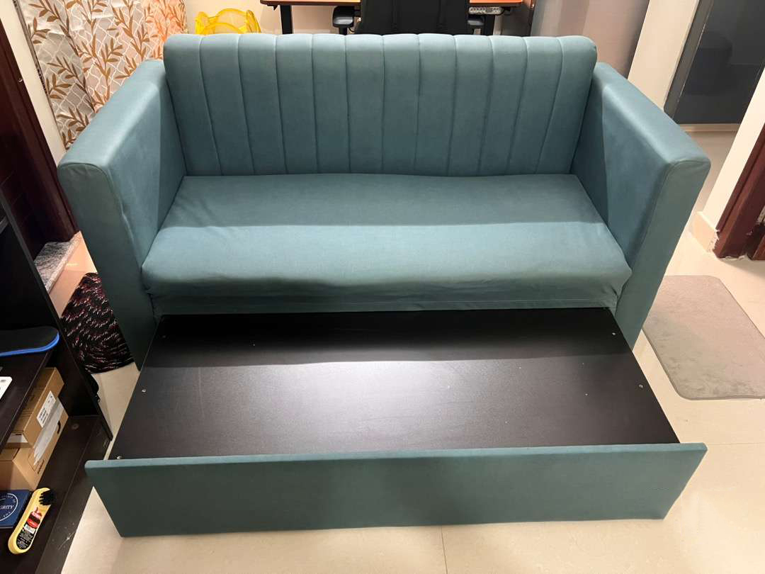 Aukfa 82" Pull Out Couch, Convertible 3 In 1 Sleeper Sofa Bed with Two Drawers, 3 Seater Sofa