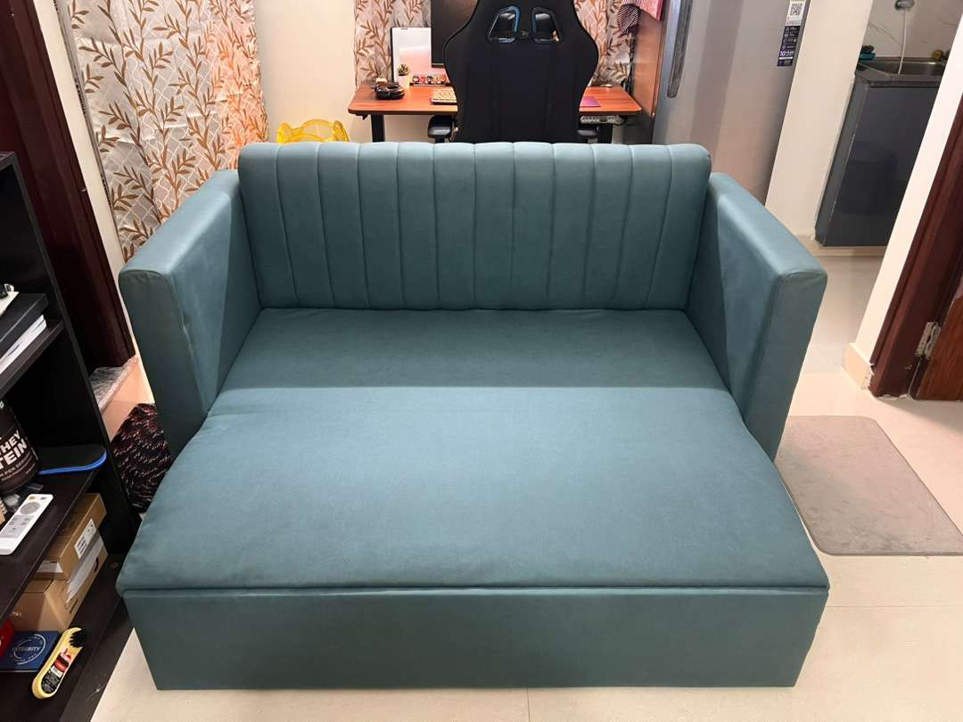 Aukfa 82" Pull Out Couch, Convertible 3 In 1 Sleeper Sofa Bed with Two Drawers, 3 Seater Sofa