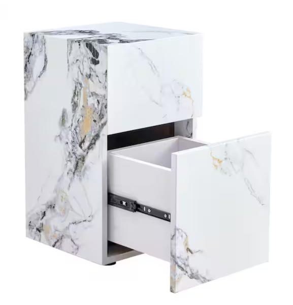 Side Table 11 in. White Cube MDF Wood End Table Modern Beside Sofa Couch Coffee Table for Small Spaces, Bedroom.