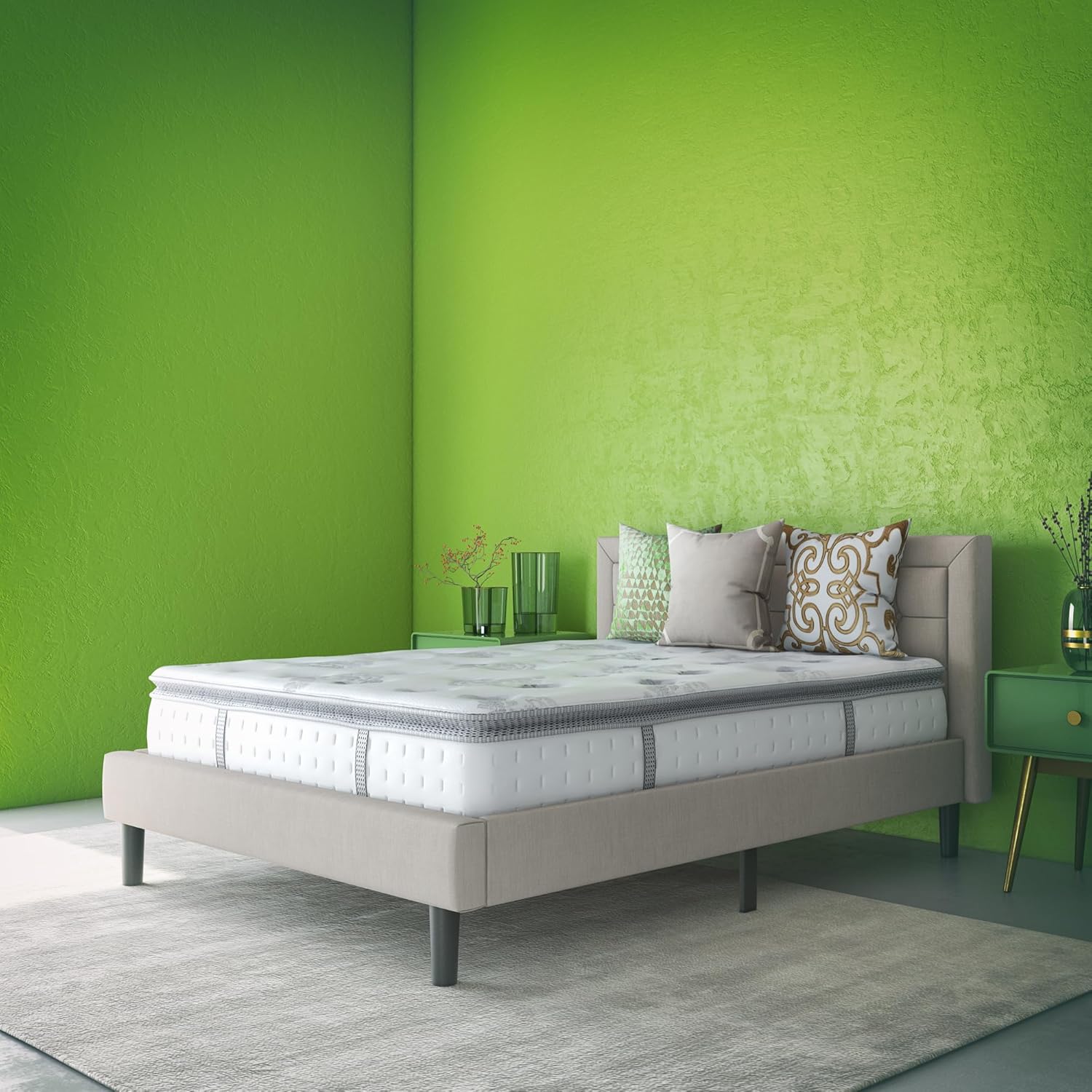 Classic Brands Mercer Cool Gel Memory Foam and Innerspring Hybrid 12-Inch Pillow Top Mattress, Mattress in a Box