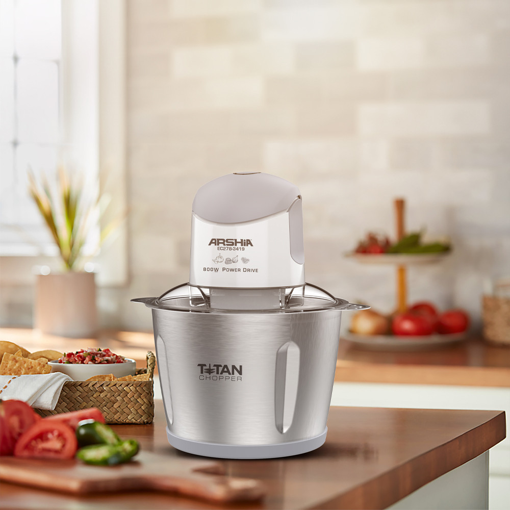 🎉GH₵ 98🔥 Lowest price ever 🔥 Arshia Electric Chopper 3L (White) with Two Versatile Bowls