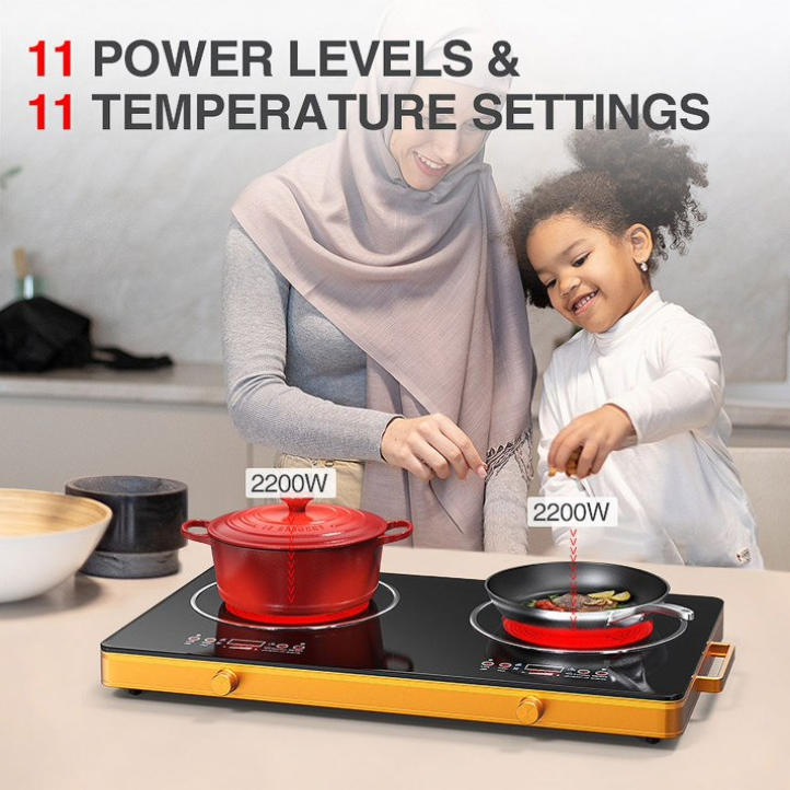 3500W Double Burner Induction Cooker CKD CKD Kitchen Household Ceramic Stove Touch Silver Crest Electric Infrared Cooker