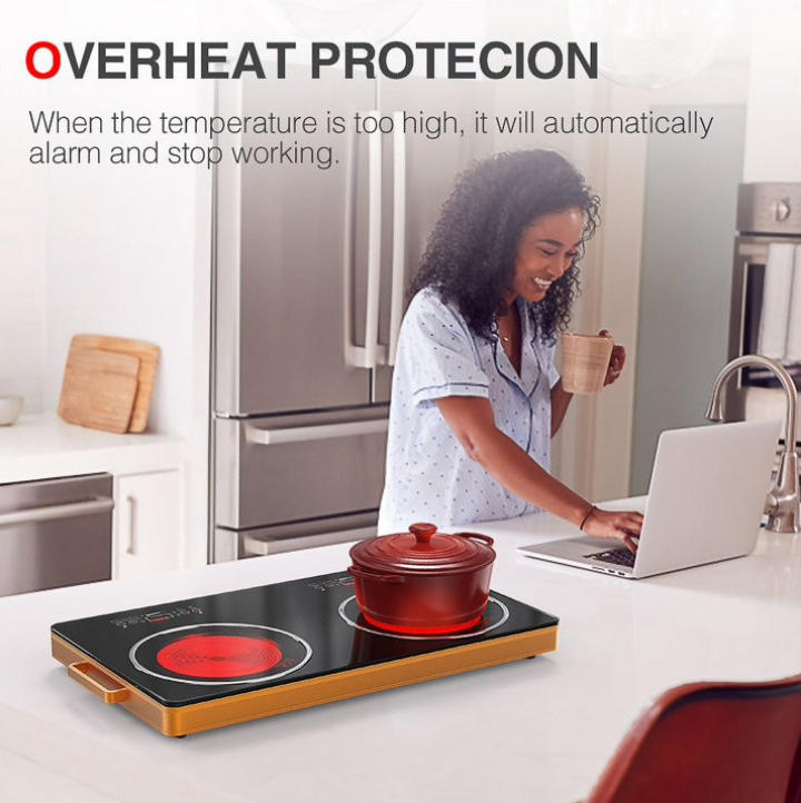 3500W Double Burner Induction Cooker CKD CKD Kitchen Household Ceramic Stove Touch Silver Crest Electric Infrared Cooker