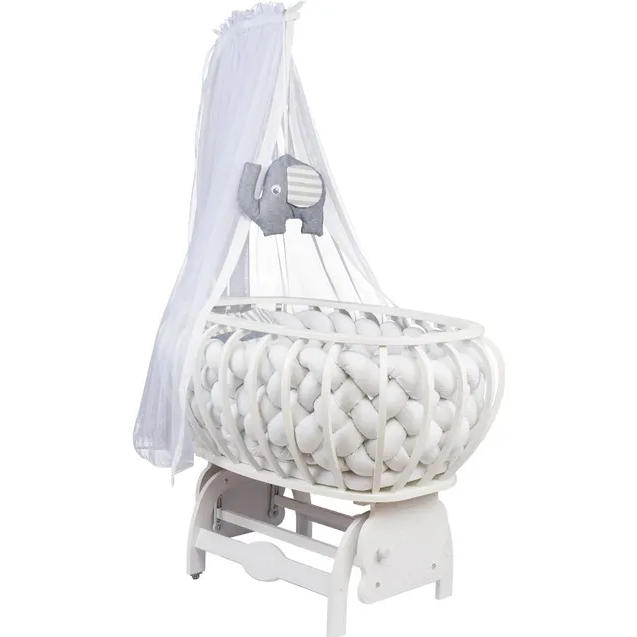 💖【Factory direct sales, only GH₵ 385】Bebbe Modena Lux Braided Textile Cradle 55x90cm