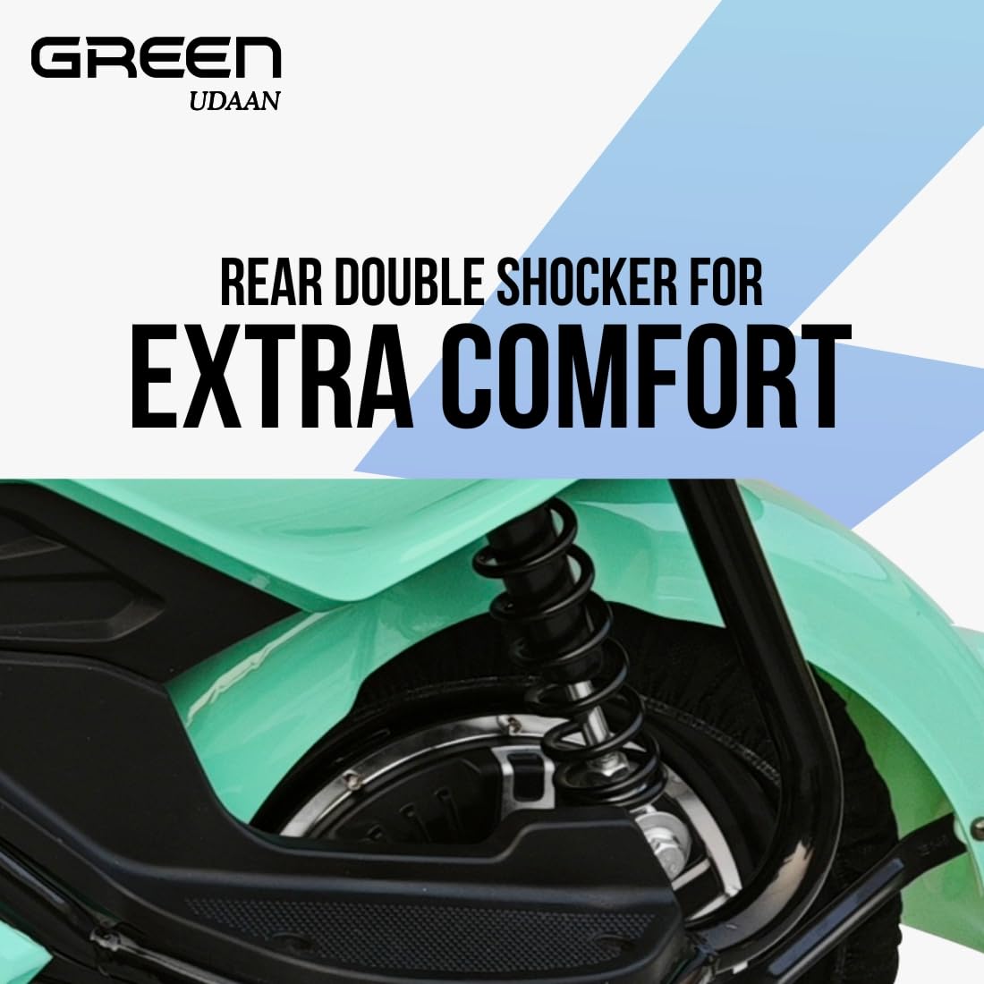 🎉【10th Anniversary】【Limited to 10 units at a special price】Green Udaan Low Speed Electric Scooter Non RTO 30KM Range White with Portable Charger