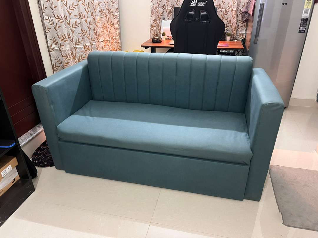 Aukfa 82" Pull Out Couch, Convertible 3 In 1 Sleeper Sofa Bed with Two Drawers, 3 Seater Sofa