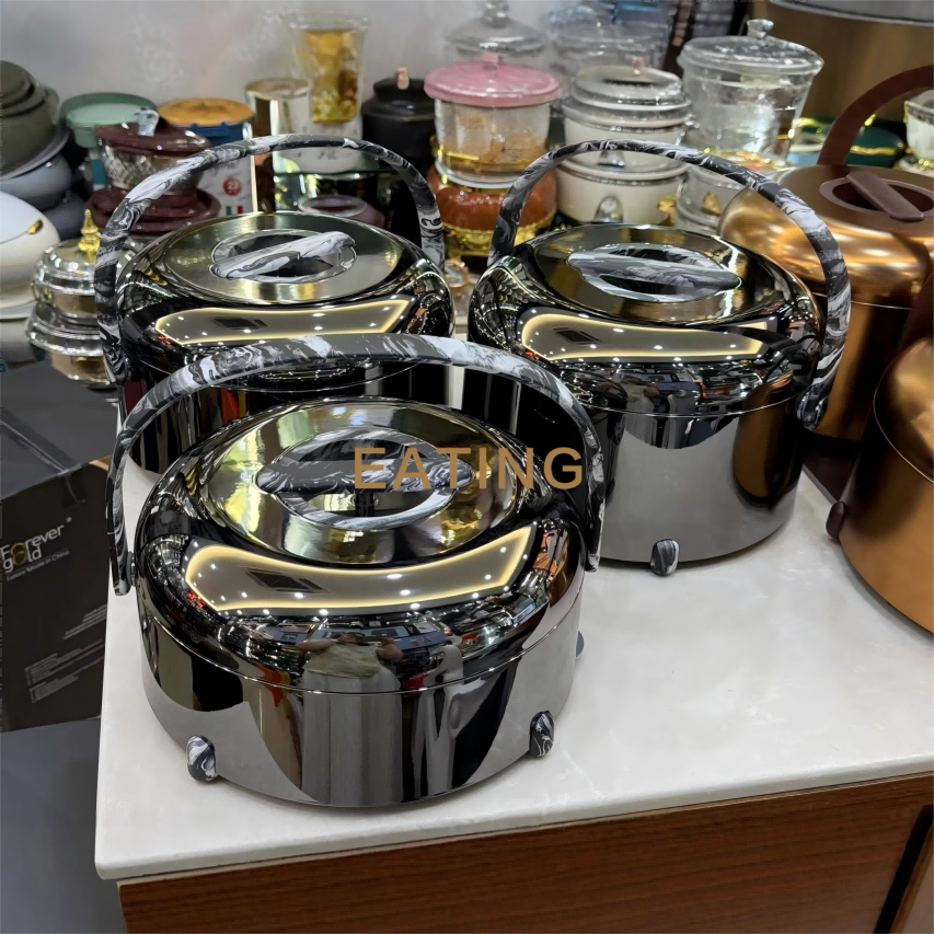 🔥🔥🔥【Factory clearance sale, 3 items for only GH₵ 98】Forever Gold EM Promotional 5L 3PCS Luxury Set Food Thermo Container Affordable Price Insulated Food Warmer