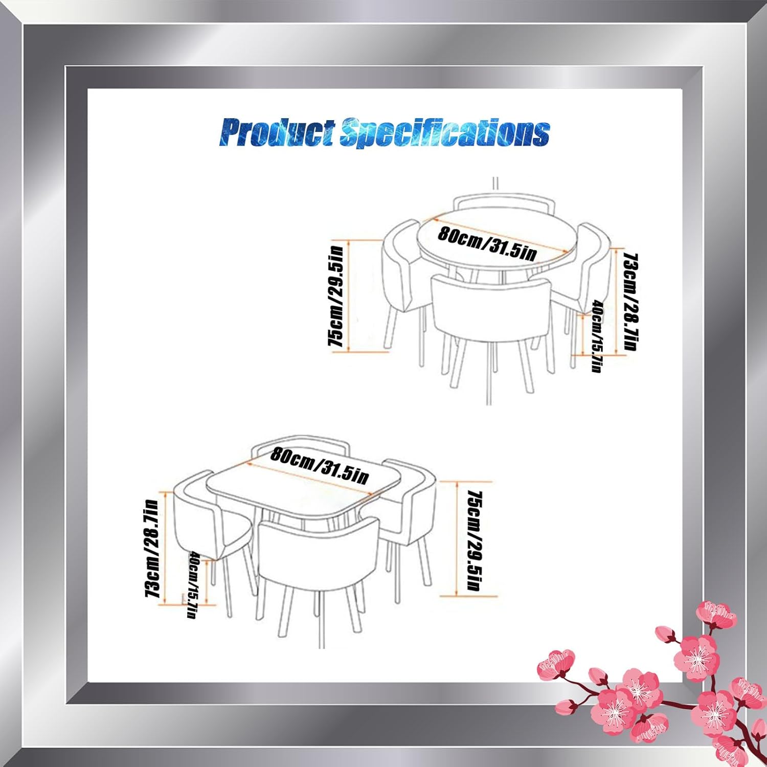 Square Dining Table Set With 4 Chair,Reception Table And Chair Set,Small Office Conference Room Tables And Chairs,Space-Saving Modern Leisur Dining Room Furniture,for Kitchen Lounge Living Room