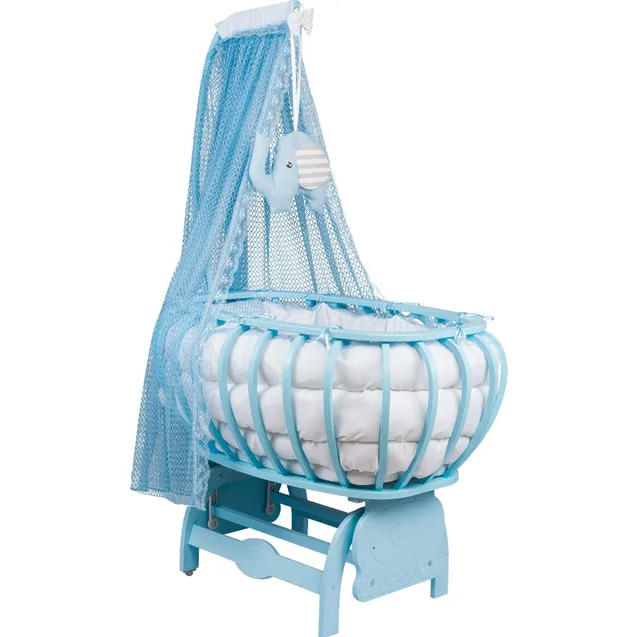 💖【Factory direct sales, only GH₵ 385】Bebbe Modena Lux Braided Textile Cradle 55x90cm