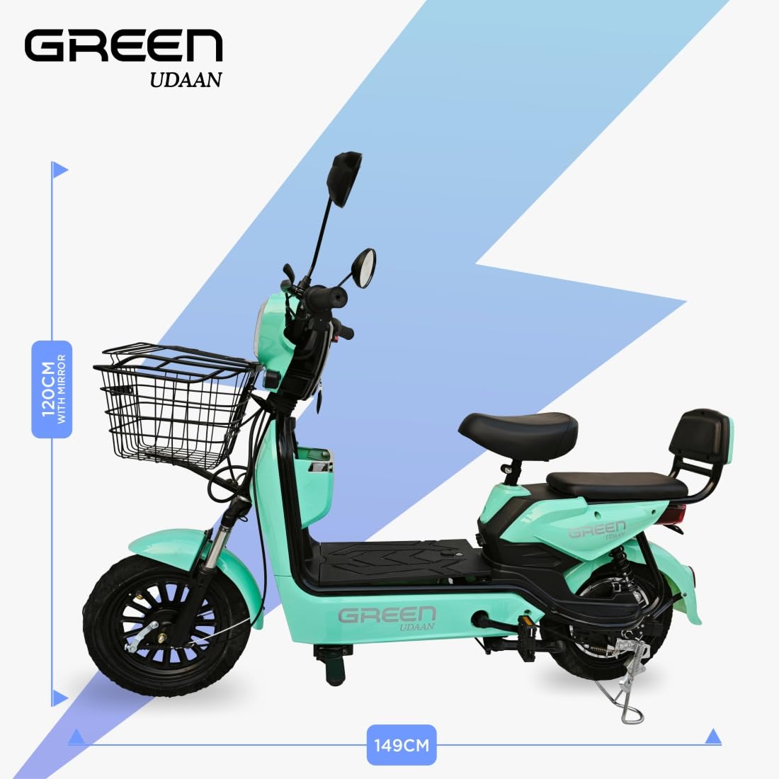 🎉【10th Anniversary】【Limited to 10 units at a special price】Green Udaan Low Speed Electric Scooter Non RTO 30KM Range White with Portable Charger
