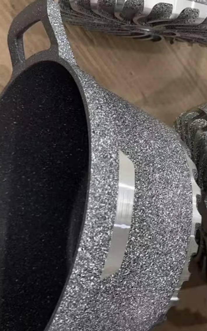 📣 [Factory wholesale price] Luxury 10Pcs Granite Coating Cast Aluminum Cookware Set 20 24 28 32cm Casserole and 28cm Shallow Soup Pot