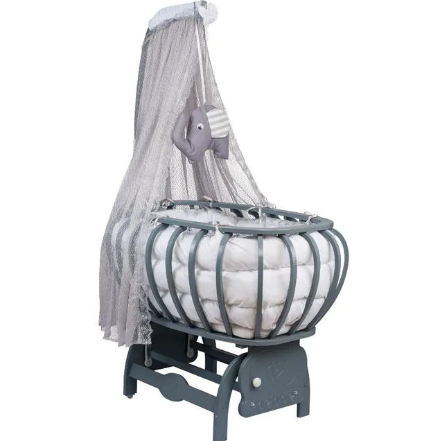 💖【Factory direct sales, only GH₵ 385】Bebbe Modena Lux Braided Textile Cradle 55x90cm
